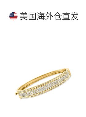 Ross-Simons Pave Diamond Bangle Bracelet in 18kt Gold Over S