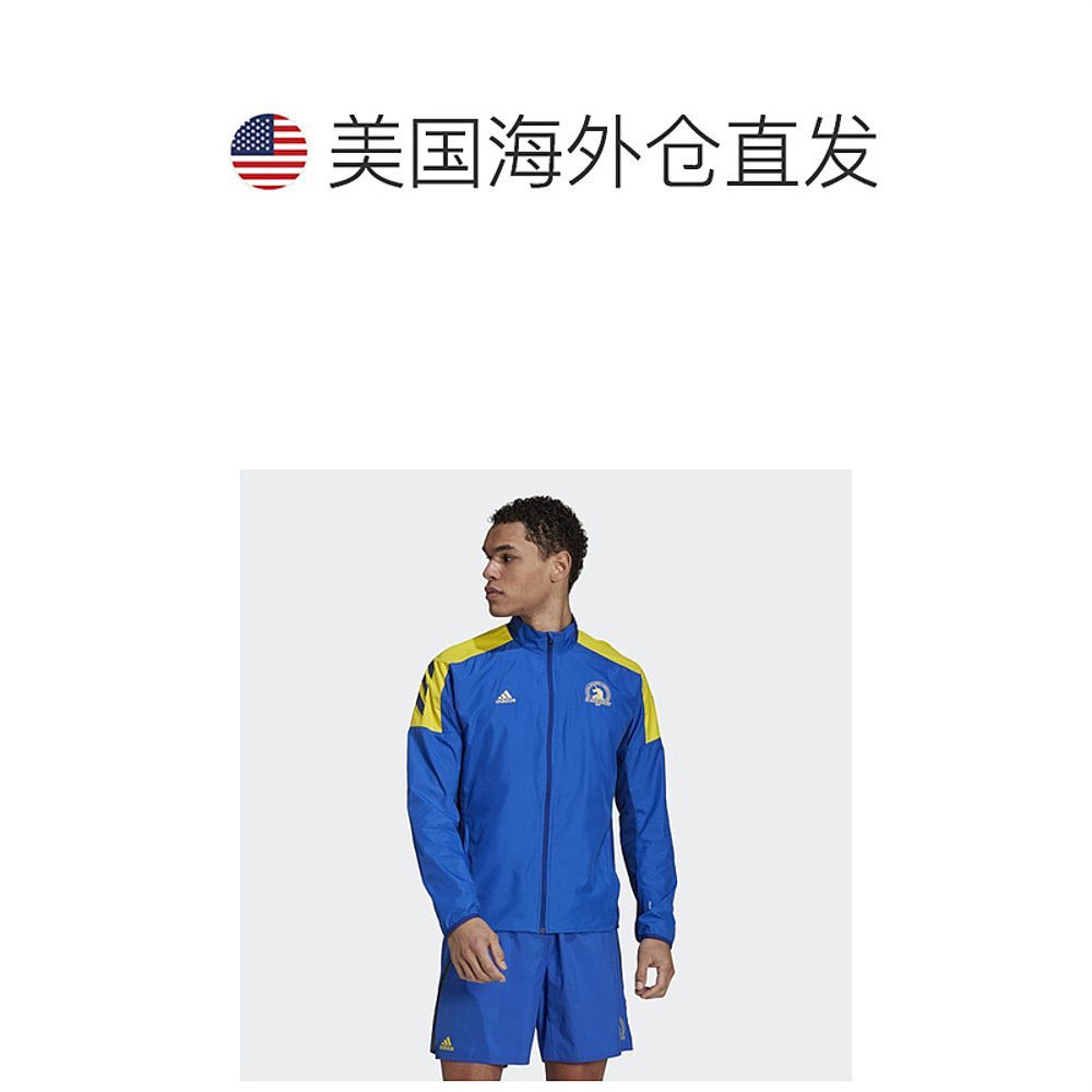 Adidas/阿迪达斯 男款运动外套夹克 蓝色 【美国奥莱】直发