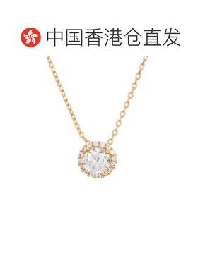 自营Adornia Swarovski Crystal Halo Necklace  gold yellow 美