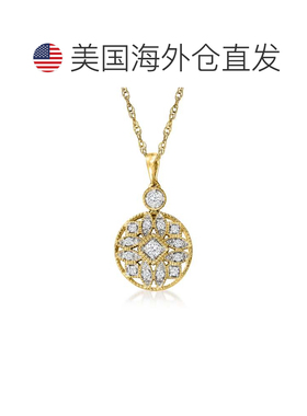 自营Ross-Simons Diamond Openwork Circle Pendant Necklace in