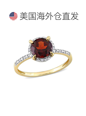 自营 mimi & max10k 金钻石石榴石光环戒指 - 红色 美国奥莱直发