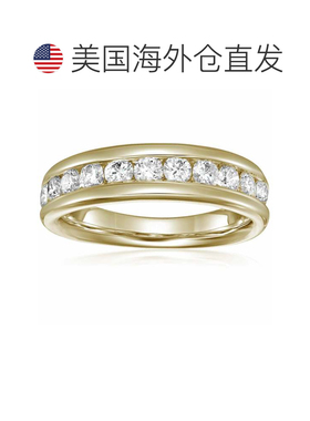 自营 vir jewels1/2 cttw 14K 黄金内圈配钻石结婚戒指 - 黄色 美