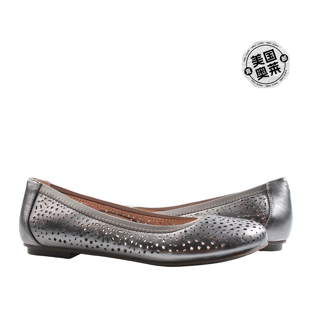 自营 Vionic女式Robyn Pewter Perf芭蕾舞平底鞋10011128-030-银 - 图0