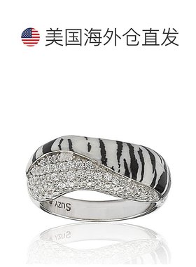 自营 Suzy Levian Wild Side 纯银立方氧化锆白虎戒指 - 白色 美