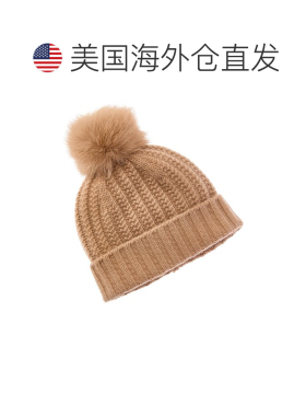 自营sofiacashmereSofifacashmere纹理电缆羊绒帽子-棕色 美国奥
