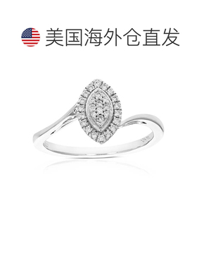 自营vir jewels1/8 克拉圆形切割实验室培育钻石结婚订婚戒指 .92