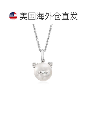 自营Ross-Simons 9-9.5mm Cultured Pearl Cat Pendant Necklace