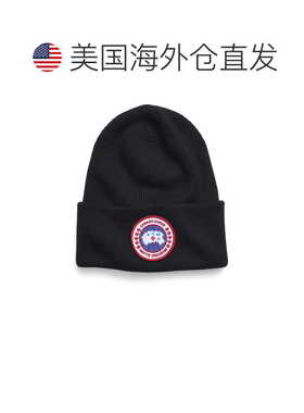 自营canada goose罗纹羊毛图案，饰有刺绣补丁-黑色 美国奥莱直发