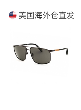 自营Chopard太阳镜飞行员全轮辋，黑色金色镜框和灰色偏光镜片Sch