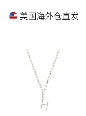 sterling forever编织首字母吊坠项链 - 银色-h 【美国奥莱】直发