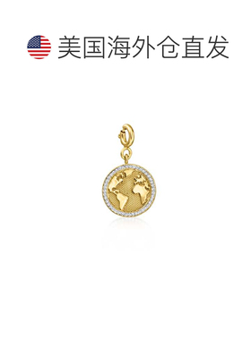 自营Ross-Simons Diamond World Map Charm in 18kt Gold Over St