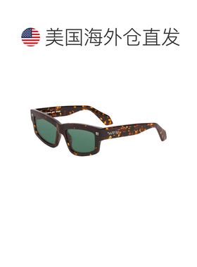 自营off-white米白色矩形全边太阳镜，黑框，深灰色镜片Oeri135Mi