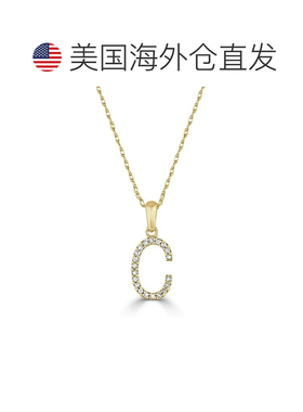 自营 sabrina14k 金和钻石初始项链 - 黄色 c 美国奥莱直发吊坠