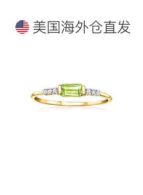 自营RS Pure by Ross-Simons Peridot Ring With Diamonds in 14k