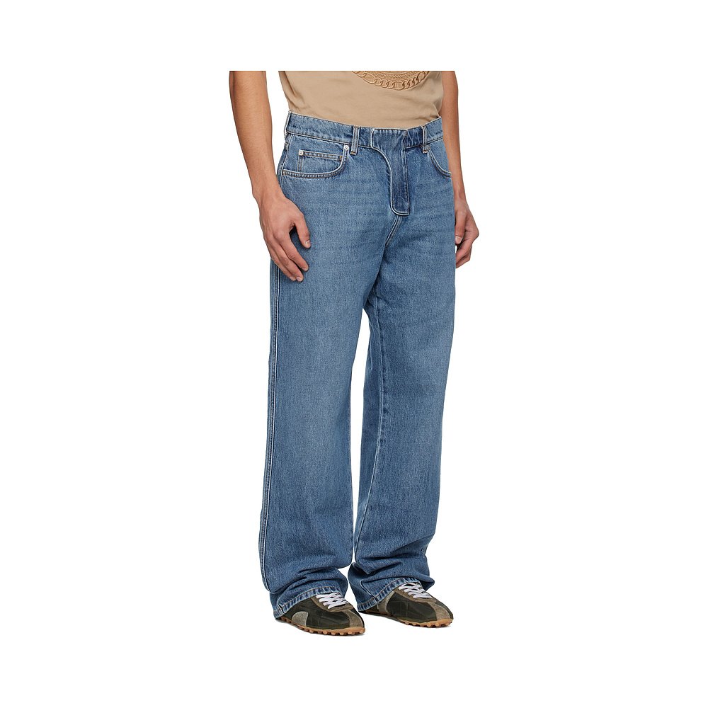 1h可退 香港直邮潮奢 Balmain 巴尔曼 男士 蓝色 Loose 牛仔裤 FH - 图0