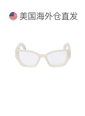 自营off-white米色7Q醋酸纤维蝴蝶太阳镜-白色 美国奥莱直发