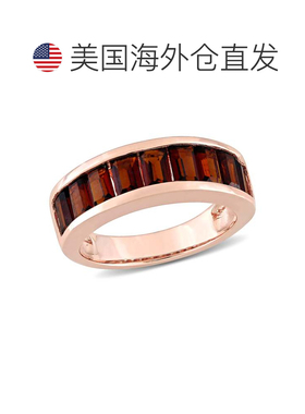 自营mimi & max925 纯银 3 1/3 CT TGW 长方形切割石榴石半永恒周