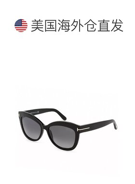 自营 tom ford汤姆 福特猫眼全轮圈，闪亮的黑色框架和烟雾偏振镜