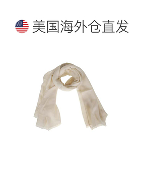 自营max maraMxapaniere精致的白色流苏围巾-中性色 美国奥莱直发