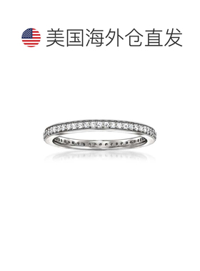 自营Ross-Simons 实验室培育钻石永恒戒指 925 纯银 - 白色 美国