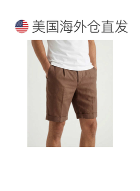 自营Peserico Linen Knee Men's Length - brown 美国奥莱直发