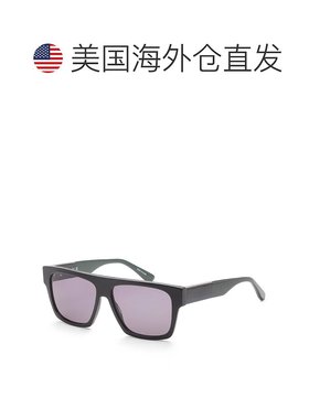 自营 Lacoste男式57毫米黑色太阳镜-黑色 美国奥莱直发