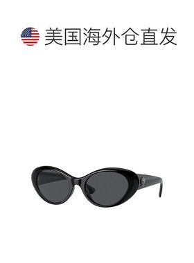 自营Versace太阳镜椭圆形全边，黑色镜架和深灰色镜片Ve4455Ugb1/
