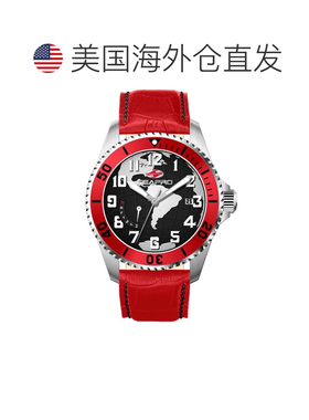 自营Seapro Men's Voyager Black Round 42mm - black 美国奥莱直