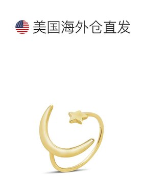自营 sterling forever纯银新月开口戒指 - 金 美国奥莱直发配饰