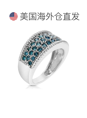 自营 vir jewels3/4 克拉蓝钻婚戒 14K 白金圆形爪镶 - 白色 美国