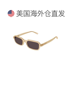 自营saint laurent半透明米色大胆超大方形太阳镜-灰色 美国奥莱