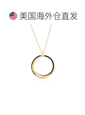 自营simona纯银、黑色珐琅扭纹项链 - 镀金 - 黑色 美国奥莱直发