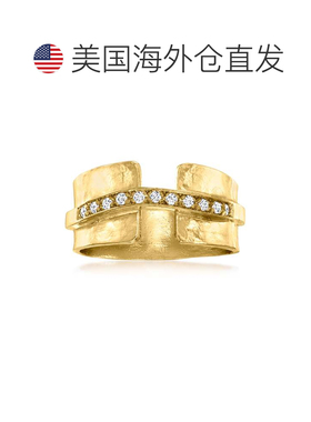 自营Ross-Simons 18kt 金锤钻戒指 - 白色 美国奥莱直发