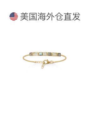 自营liv oliver18k 金拉长石多祖母绿切割手镯 - 金 美国奥莱直发