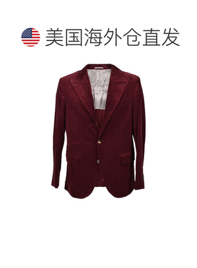 自营Brunello Cucinelli Cotton Men's Blazer - burgundy 美国奥