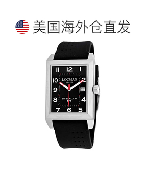 自营Locman Men's Stealth Black Rectangle 34mm - black 美国奥