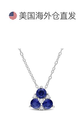 自营 mimi & max1 1/2 CT TGW 创造蓝色蓝宝石和创造白色蓝宝石 3