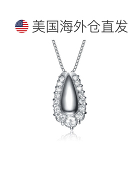 自营 geneviveGv 纯银方晶锆石口音项链 - 银 美国奥莱直发吊坠
