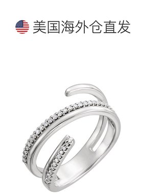 自营 pompeii314kt 白色 1/6 CTW 钻石负空间戒指右手扭环 - 14k