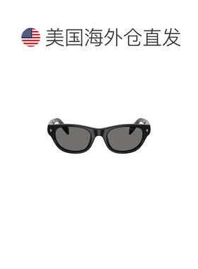 自营prada0pr C08s Glossy Black Acetate Sunglasses - grey 美