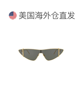 自营saint laurent猫眼镜框金属太阳眼镜-金色金色灰色 美国奥莱
