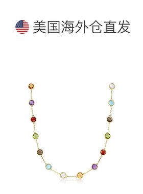自营 Ross-Simons Bezel-Set Multi-Gemstone Station Necklace i