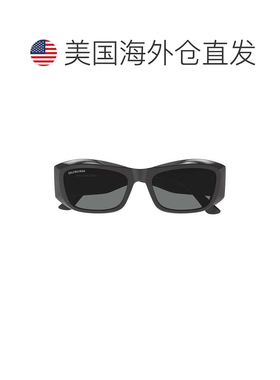 自营balenciagaBb0397sa大矩形太阳镜-黑色 美国奥莱直发