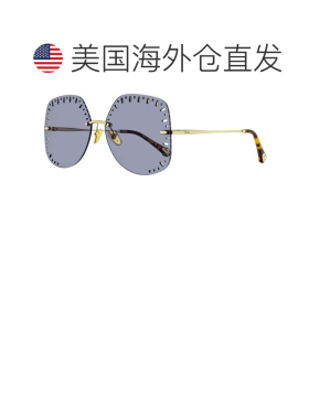 自营Chloe Women's Perforated Lens Sunglasses CH0111S 001 Gol