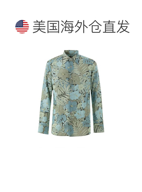 自营Tom Ford Lyocell Pattern Men's Shirt - blue 美国奥莱直发
