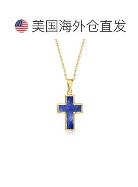 自营Ross-Simons Sapphire Cross Pendant Necklace in 18kt Gold