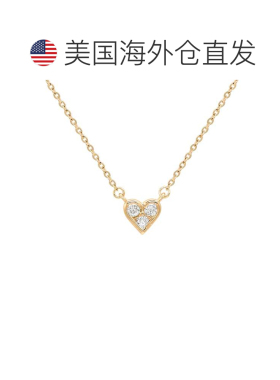 自营Suzy Levian 14K 黄金 .18 克拉钻石心形项链 - 黄色 美国奥
