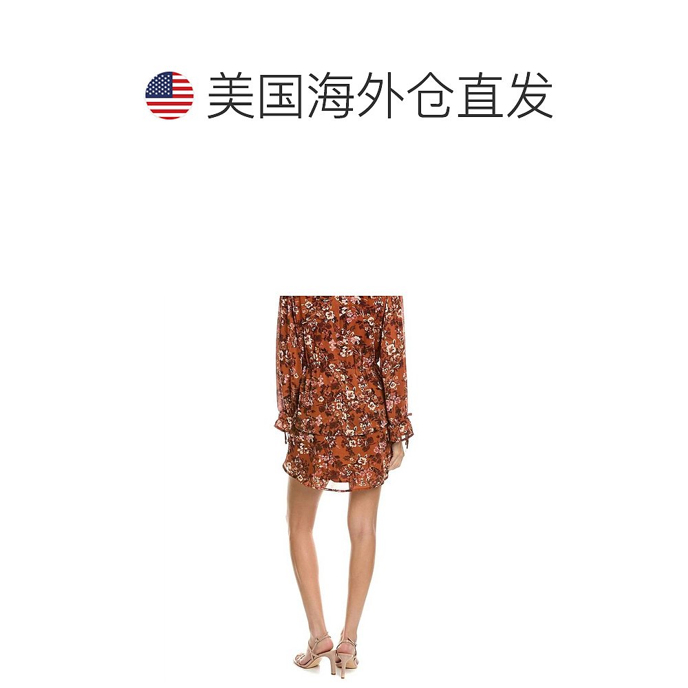 lost+ wanderTerracotta Bloom红黑花卉迷你连衣裙-红黑花卉-图1