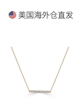 自营 sabrina14k 金和钻石条形项链 - 玫瑰色 美国奥莱直发