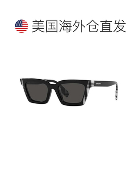 自营burberryBE4392U 405187黑色/格子白色黑色/深灰色-黑色 美国